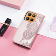 Θήκη με πτερύγιο για Motorola Moto G15 / Motorola Moto G15 Power, Butterfly, ροζ rose gold