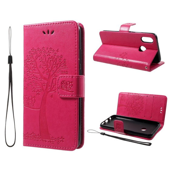 Θήκη με πτερύγιο για Huawei P20 Lite, Wallet tree, ροζ