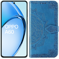 Θήκη με πτερύγιο για Oppo A60, Mandala, μπλε