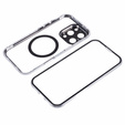 Μαγνητική θήκη MagSafe Dual Glass για iPhone 16 Pro, ασημένια