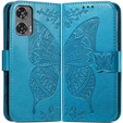 Θήκη με πτερύγιο για Motorola Moto G85, Butterfly, μπλε