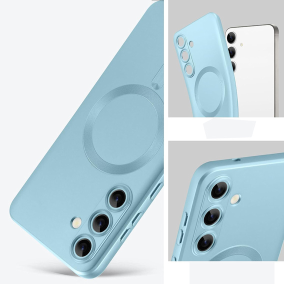 Θήκη για Samsung Galaxy A36, ColorMag, για MagSafe, μπλε + γυαλί 9H, μετριασμένο