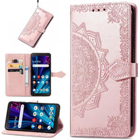 Θήκη με πτερύγιο για Oppo A80, Mandala, ροζ rose gold