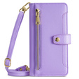 Θήκη με πτερύγιο για Samsung Galaxy A54 5G, Wallet Zipper Pocket, μωβ