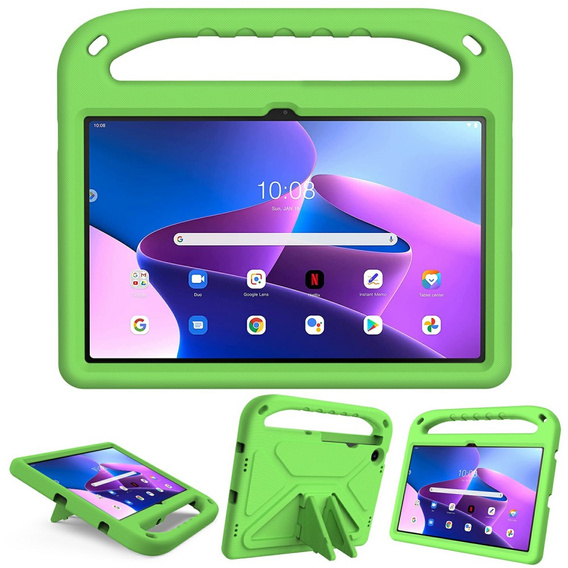 Παιδική θήκη για Lenovo Tab M10 Plus 10.6 Gen 3 TB-125F TB-128F, παιδική θήκη με λαβή, πράσινη