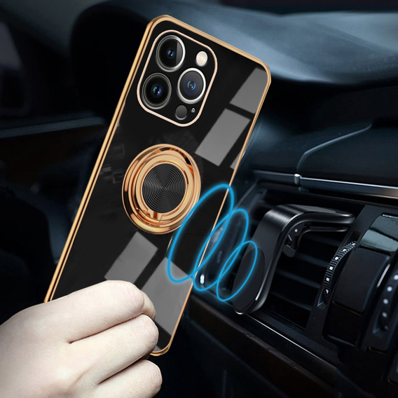 Θήκη για iPhone 14 Pro, Electro Ring, μαύρη