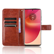 Θήκη με πτερύγιο για Motorola Edge 50 Fusion 5G, Crazy Horse Wallet, καφέ