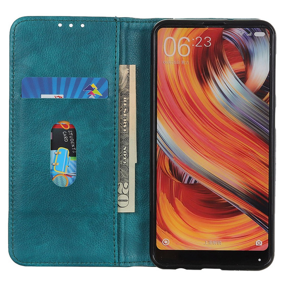 Θήκη για Sony Xperia 1 V, Wallet Litchi Leather, πράσινη