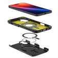 θήκη Spigen για iPhone 16 Plus, Tough Armor Mag Mag MagSafe, μαύρη + μετριασμένο γυαλί 9H