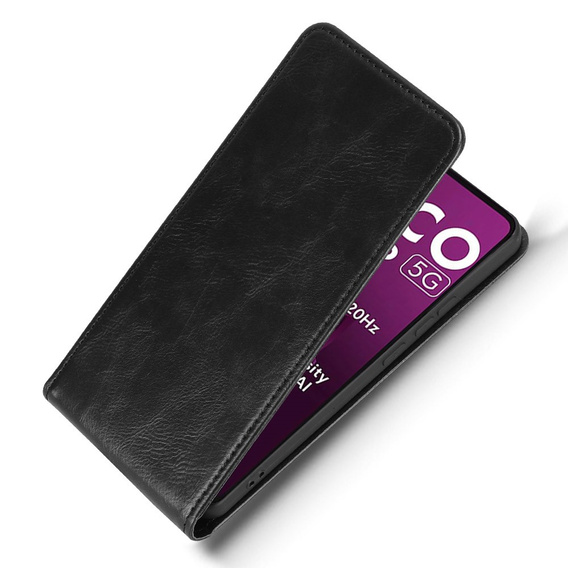 Θήκη με πτερύγιο για Xiaomi Poco M7 Pro 5G, Flip, μαύρη