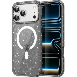 Θήκη για iPhone 17 Pro Max, για MagSafe, με λάμψη - ημιδιαφανές μαύρο