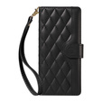 θήκη πτερύγιο για Xiaomi Redmi Note 14 Pro 5G / Xiaomi Redmi Note 14 Pro+ 5G / Xiaomi Poco X7 5G, Rhombus Crossbody Leather, μαύρη