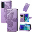 Θήκη με πτερύγιο για Samsung Galaxy S24 FE, Butterfly, μωβ