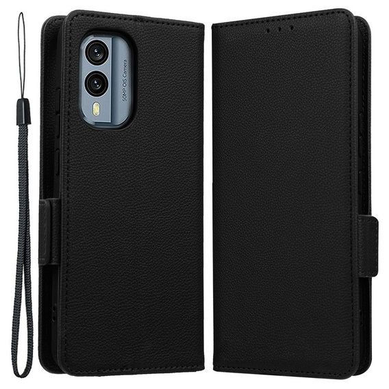 Θήκη με πτερύγιο για Nokia X30 5G, Wallet Litchi Magnet Case, μαύρη