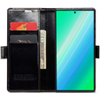 Θήκη με πτερύγιο για Samsung Galaxy S23 Ultra, ERBORD Waxy Wallet, μαύρη