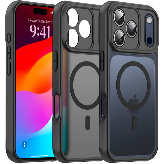 Ματ θήκη για iPhone 17 Pro Max, για Magsafe, μαύρο ματ