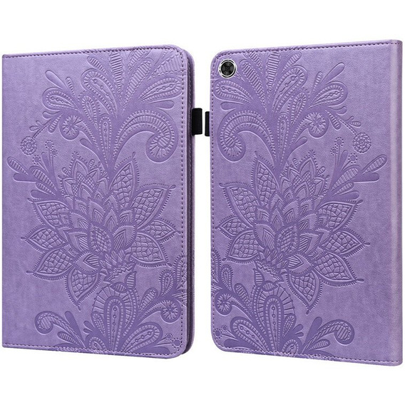 θήκη με πτερύγιο για Samsung Galaxy Tab A8 10.5 SM-X200 SM-X205, flower, μωβ