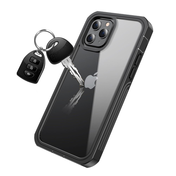 Θήκη για iPhone 12/12 Pro, Shockproof, με μεμβράνη, μαύρη