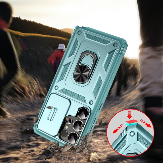 Θήκη για Samsung Galaxy S25 Ultra, KickStand Camera Lens, μπλε