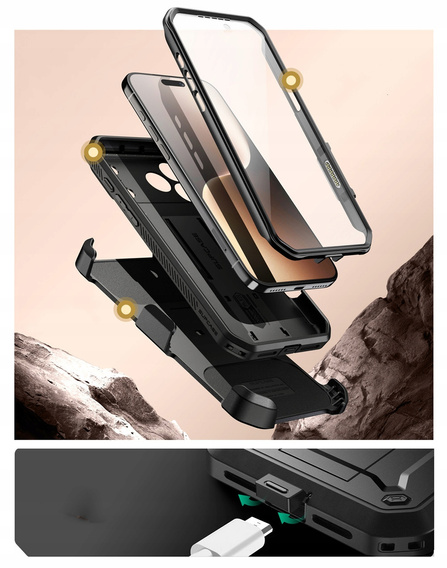 Θήκη Supcase για iPhone 17 Pro Max, Unicorn Beetle Pro, Μαύρο