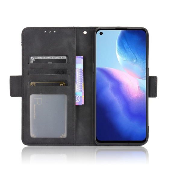 Θήκη με πτερύγιο για Oppo Reno 5 5G, Card Slot, μαύρη