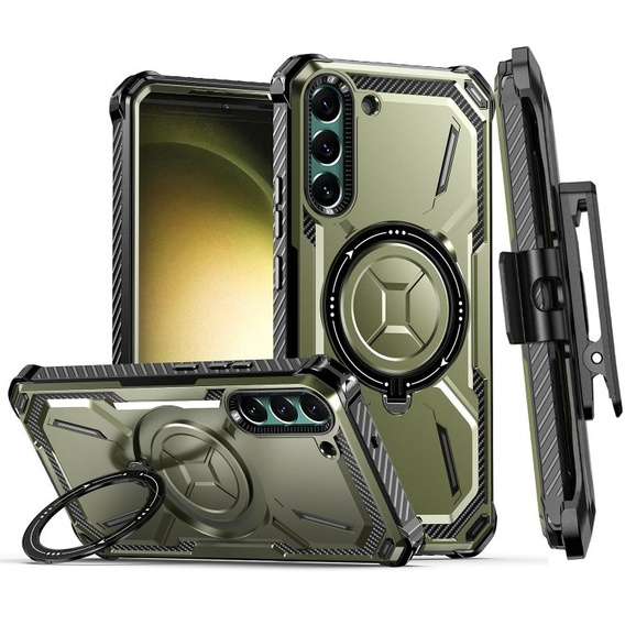 Θήκη για Samsung Galaxy S23 Plus, Heavy Duty Ring Belt Clip, πράσινη