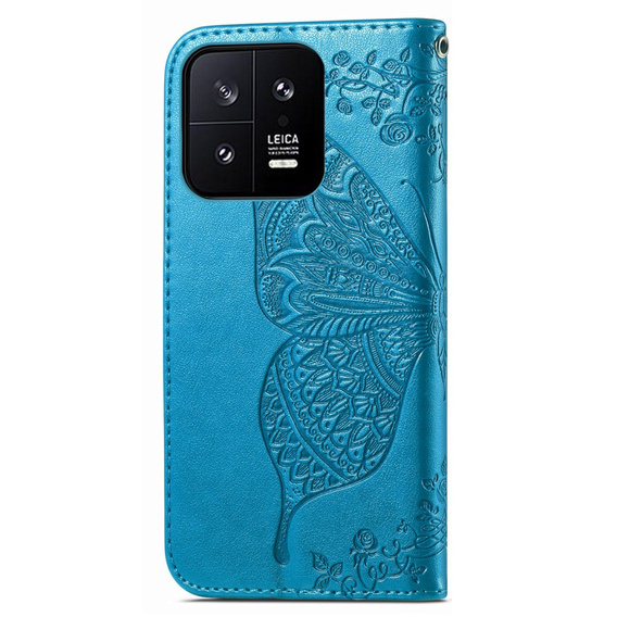 Θήκη με πτερύγιο για Xiaomi 13, Butterfly, μπλε