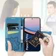 Θήκη με πτερύγιο για Xiaomi Poco F7 Pro, Butterfly, μπλε