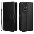 Θήκη με πτερύγιο για Honor 200 Pro 5G, Crazy Horse Wallet, μαύρη