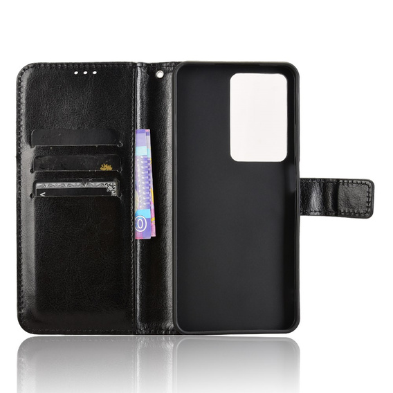 Θήκη με πτερύγιο για Realme 14X / Realme C75, Crazy Horse Wallet, μαύρη