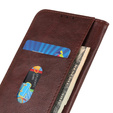 θήκη με πτερύγιο για Samsung Galaxy S25 Edge, Split Leather, καφέ