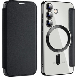 Θήκη με πτερύγιο για Samsung Galaxy S24, RFID Wallet MagSafe CamShield, μαύρη