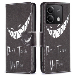 Θήκη με πτερύγιο για Xiaomi Redmi Note 13 5G, Wallet, Don't Touch My Phone μαύρη