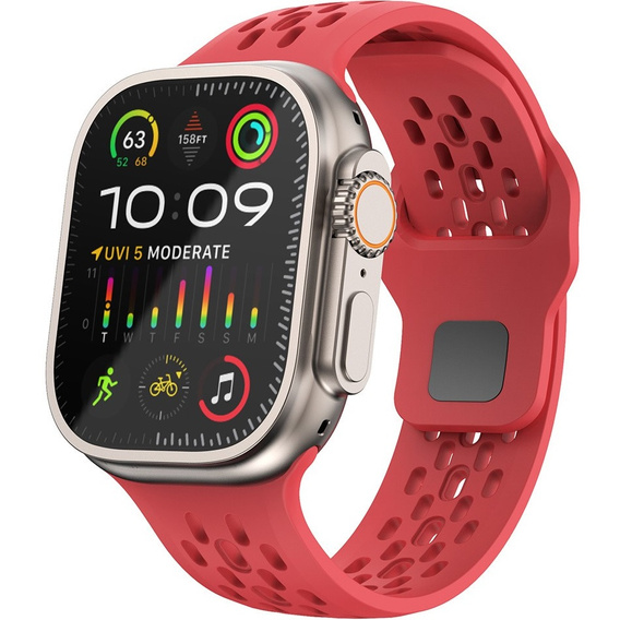 Λουράκι σιλικόνης για Apple Watch 1/2/3/4/5/6/7/8/SE/ULTRA 42/44/45/49MM, Κόκκινο