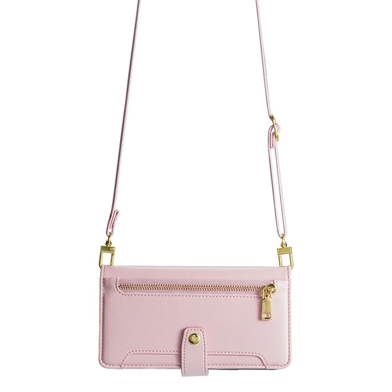 Θήκη με πτερύγιο για Motorola Moto G84 5G, Wallet Zipper Pocket, ροζ