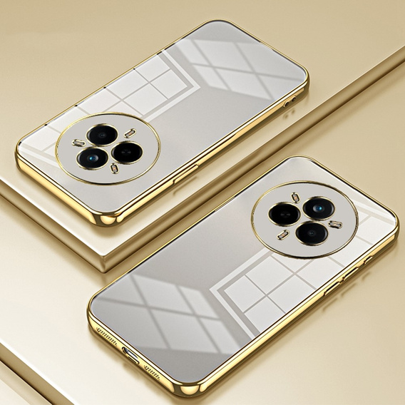 Η θήκη για το Realme 14 Pro+ 5G, Electroplating Frame, διαφανές / χρυσό