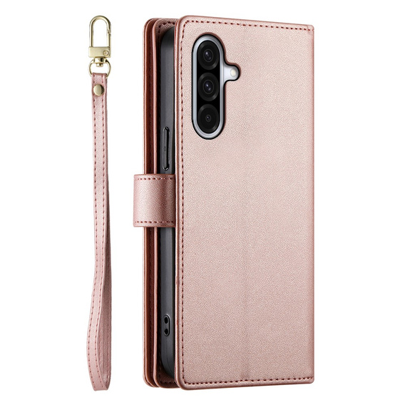 Πορτοφόλι φερμουάρ τσέπη flip περίπτωση για Samsung Galaxy A17 5G, πορτοφόλι φερμουάρ τσέπη, πορτοφόλι, ροζ