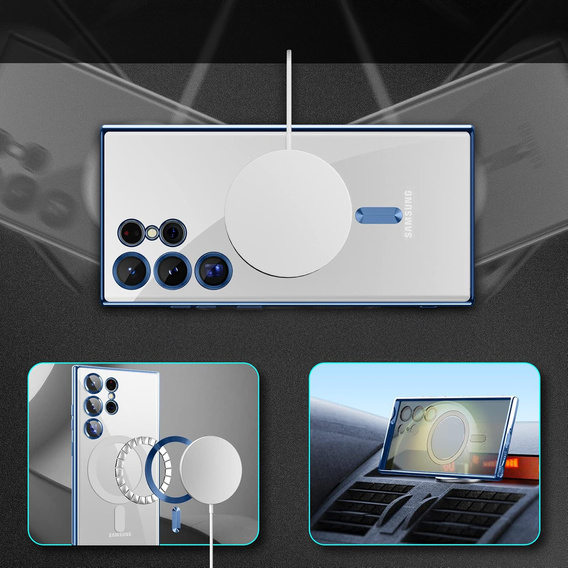 Θήκη για Samsung Galaxy S23 Ultra, MagSafe Hybrid, σκούρο μπλε