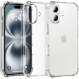 Θήκη για iPhone 16, Erbord Dropproof, διαφανής + γυαλί