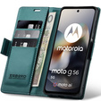 ERBORD Γυαλιστερό πορτοφόλι Litchi με πτερύγιο για Motorola Moto G56 5G