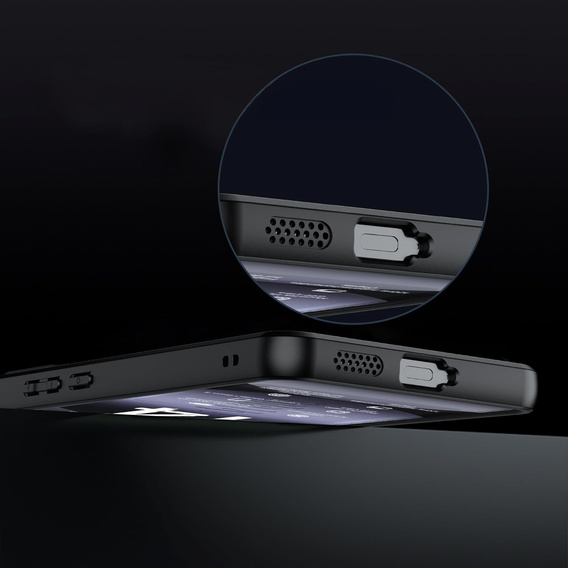 Θήκη για Xiaomi Redmi Note 14 4G, για MagSafe, ERBORD Μatt Case, μαύρη + Γυαλί οθόνης