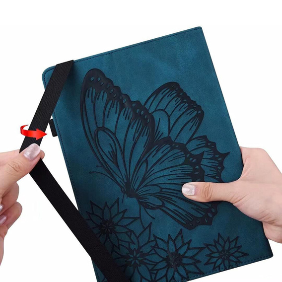 Θήκη για Lenovo Tab M9, Wallet Pen Slot, butterflies, καφέ