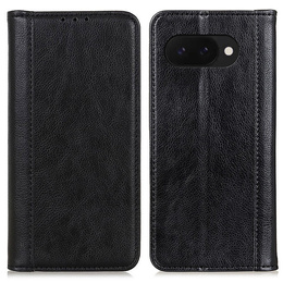 θήκη με πτερύγιο για Google Pixel 9A, Split Leather, μαύρη