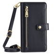 Θήκη με πτερύγιο για Samsung Galaxy Xcover 7, Wallet Zipper Pocket, μαύρη