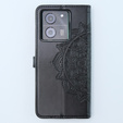 Θήκη με πτερύγιο για Xiaomi 13T / 13T Pro, Mandala, μαύρη