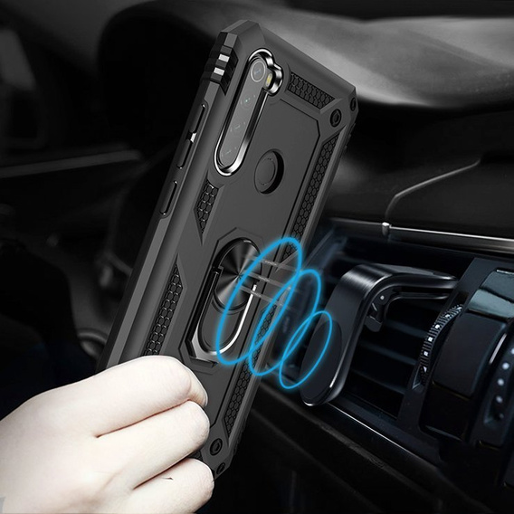 θωρακισμένη θήκη για Xiaomi Redmi Note 8T, Nox Case Ring, μαύρη