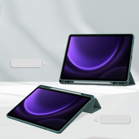 Θήκη για Samsung Galaxy Tab S9 FE / S10 FE, Smartcase Hybrid, με χώρο για γραφίδα, σκούρα πράσινη