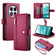 Θήκη με πτερύγιο για Xiaomi Redmi Note 14 Pro 5G / Poco X7 5G, Wallet Zipper Pocket, κόκκινη