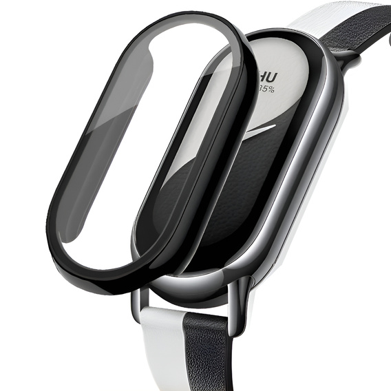 Θήκη 2σε1 + γυαλί μετριασμένο για Xiaomi Smart Band 10 / 9 / 8, μαύρη