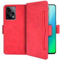 Θήκη με πτερύγιο για Xiaomi Redmi Note 12 Pro+ 5G, Card Slot, κόκκινη